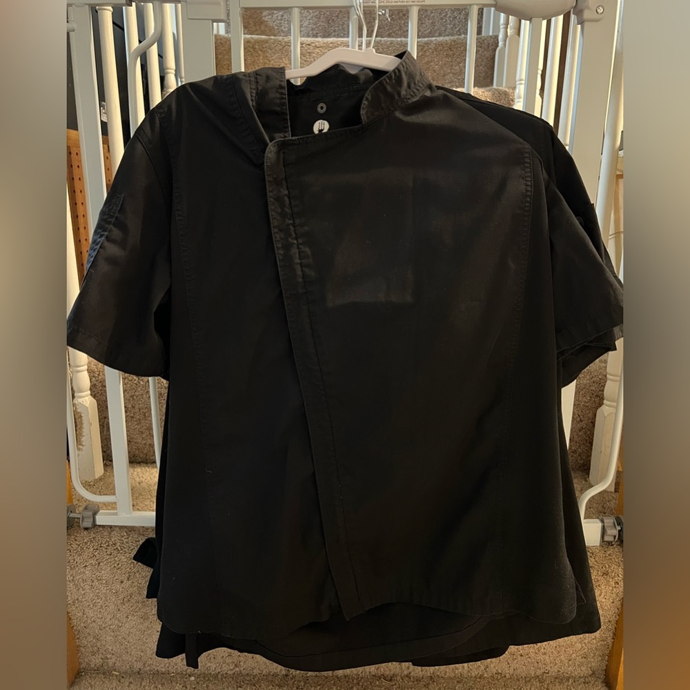 4 size Large ChefWorks Black Springfield zip up chef coats